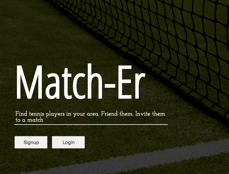 Screenshot of Match-Er app