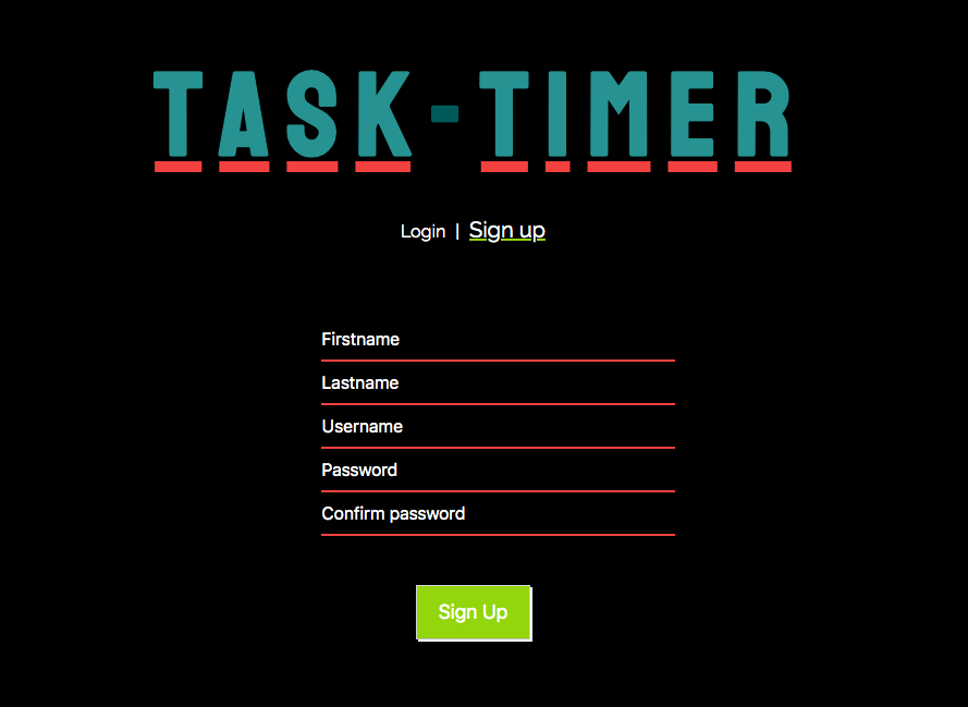 Screenshot of Task Timer application